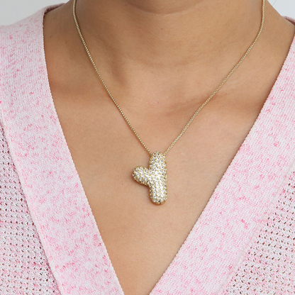 BowLift | Chunky Bubble Diamond Dazzle Initial Necklaces
