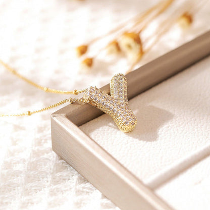 Skanto | Alphabet Diamond Pendant Necklace