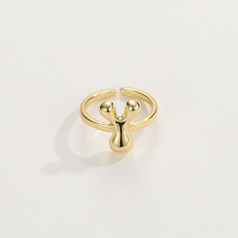 BowLift | Cute Bubble Letter Initial Ring