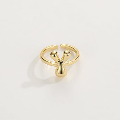 BowLift | Cute Bubble Letter Initial Ring