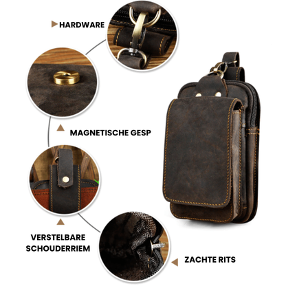 Genuine Leather Men's Hip Bag