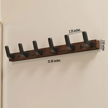 BowLift | Minimalist Wall-Mounted Coat Hook with Wood & Metal Coat Holder
