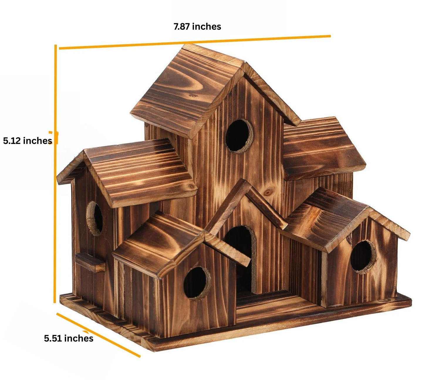 BowLift | Handcrafted Wooden Birdhouse  Tree Birdhouse with 6 Holes