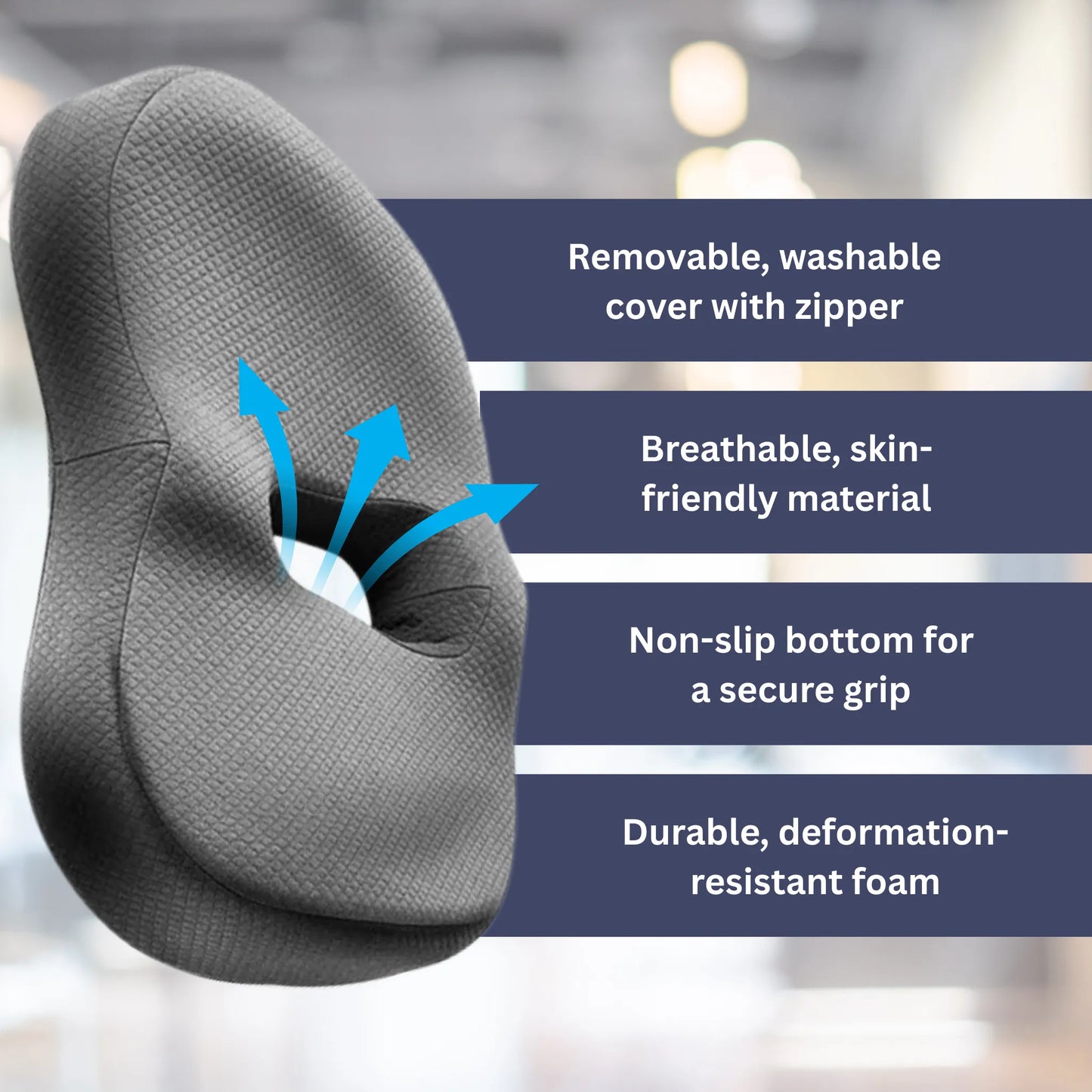 BowLift | Orthopedic Seat Cushion | Ergonomic Design for Back Pain Relief & Comfort at Home or Office