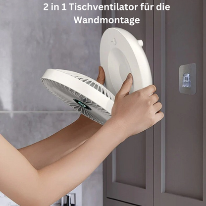Portable Wall Fan | Multifunctional, USB Rechargeable Battery and Whisper-Quiet for Home, Office, and Outdoor Use | Karnz