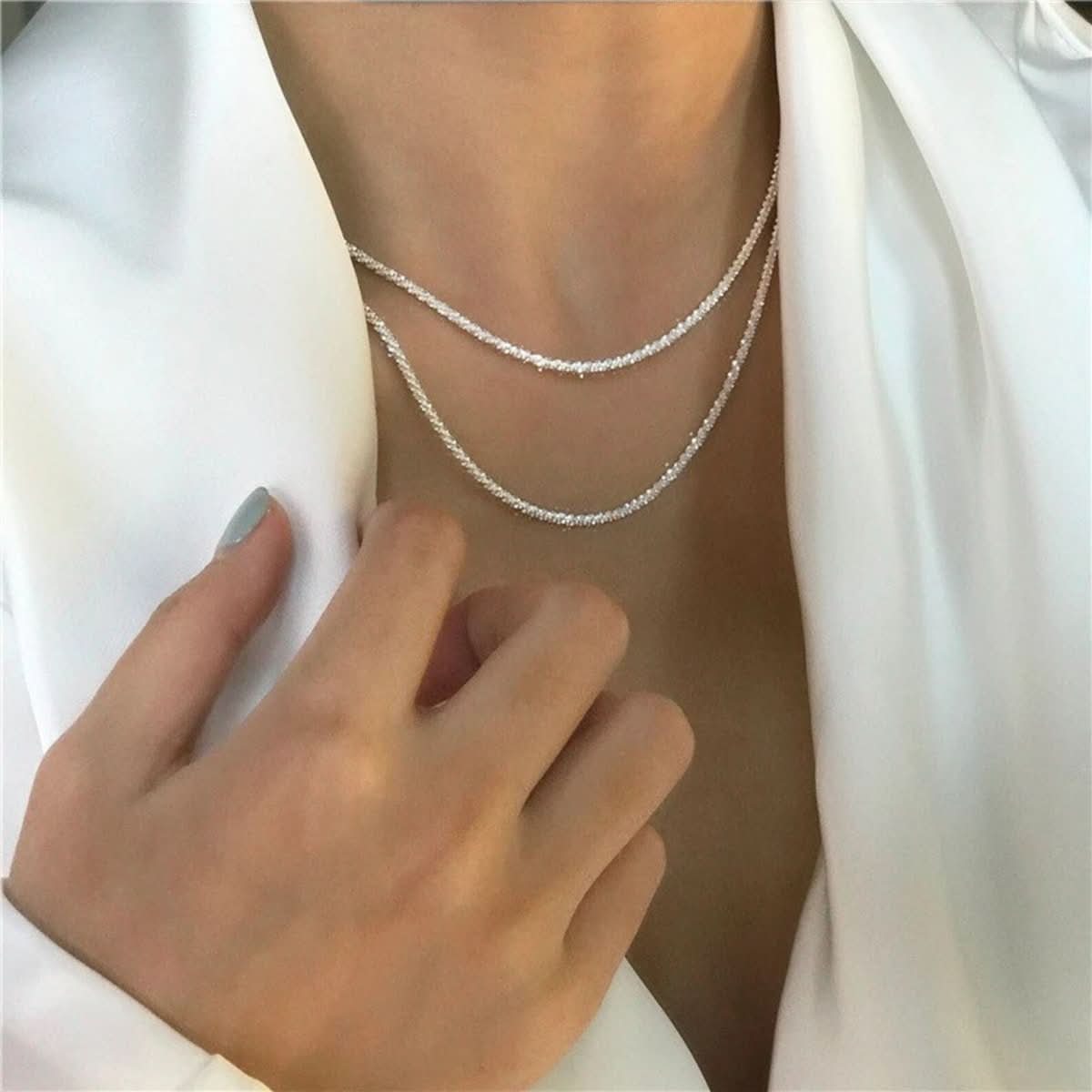Skanto | Delicate 925 Silver Necklace Set for Elegant Style