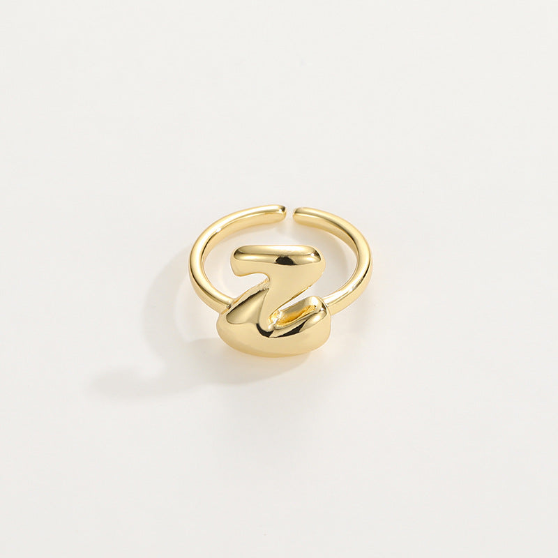 BowLift | Cute Bubble Letter Initial Ring