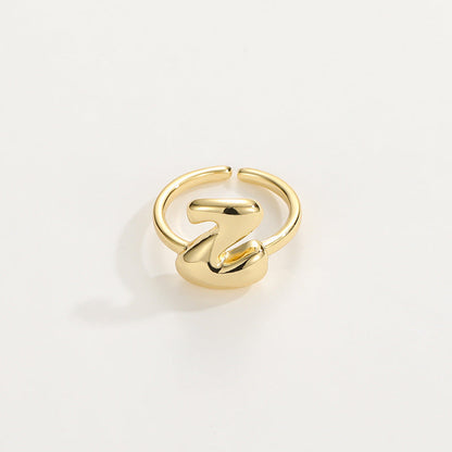 BowLift | Cute Bubble Letter Initial Ring