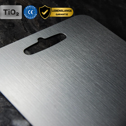 BowLift | Medical Grade Titanium Cutting Board | Durable, Non-porous Surface for Safe Food Preparation & Kitchen Use