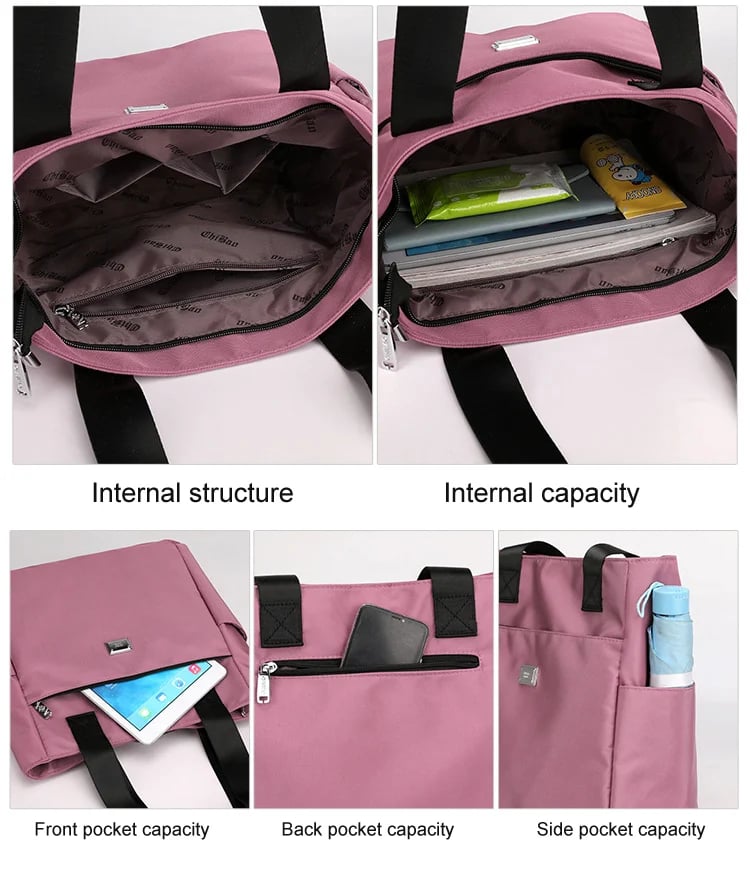 BowLift | Large Capacity Water Repellent Multi Pocket Nylon Shoulder Bag