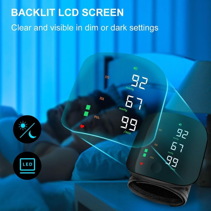 USB-C Rechargeable Wrist Blood Pressure Monitor Bowlift