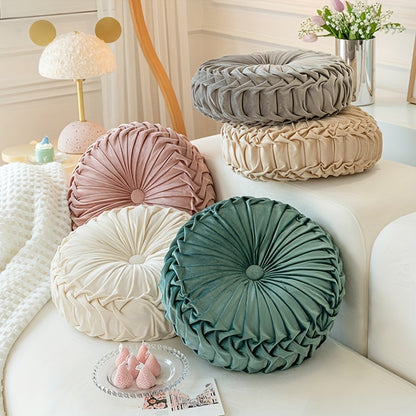 Round Velvet Cushion – Soft Decorative Cushion for Living Room, Bedroom and Office, Perfect as a Floor Cushion or Sofa Decoration | Brehn