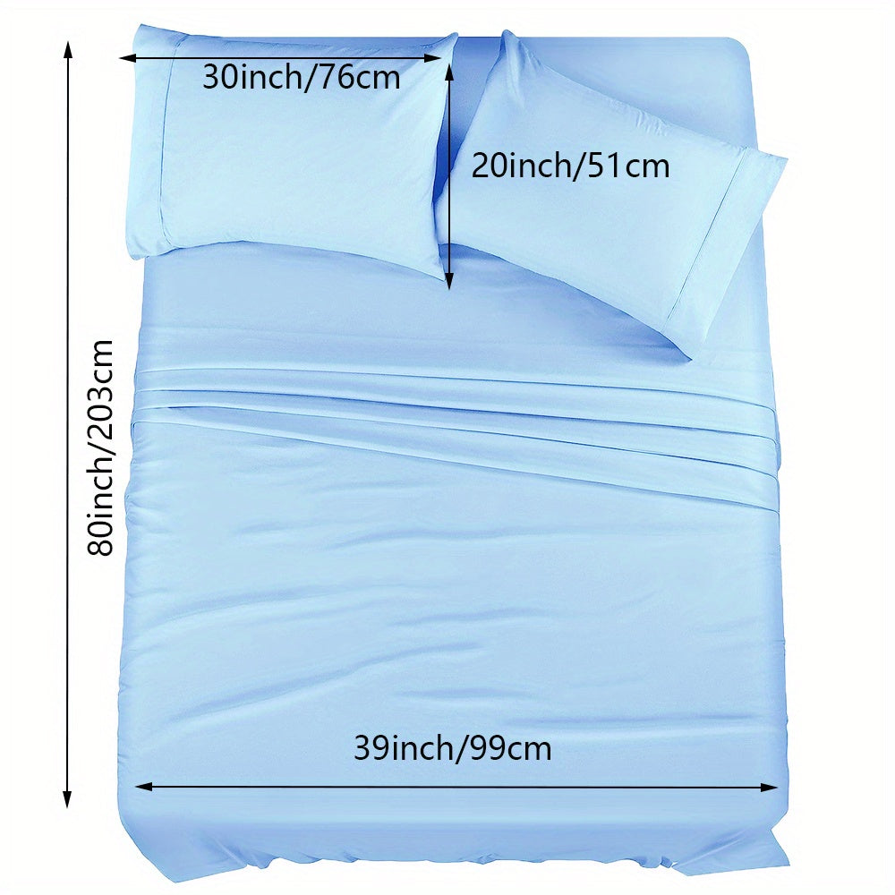Skanto | 4/6 Pc Luxury Plush Fitted Sheet Set – Soft, Breathable, Color & Fade Resistant Bedding – Deep Pocket Flat Sheet, Fitted Sheet & 2/4 Pillowcases for Bedroom & Hotel Use