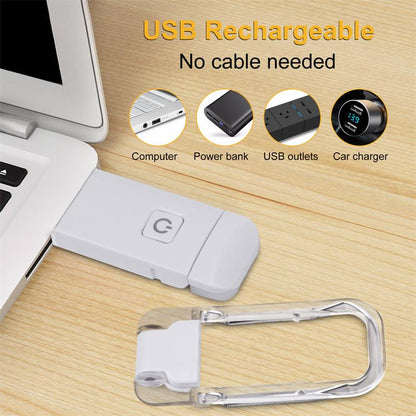 LED USB rechargeable book reading lamp, adjustable brightness, eye protection