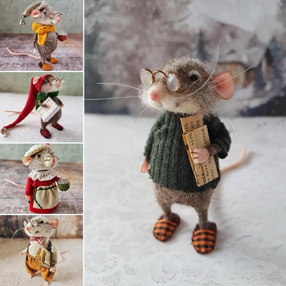 Skanto | Handmade Felt Mouse Decoration | Sustainable and Cozy | 7,6 cm