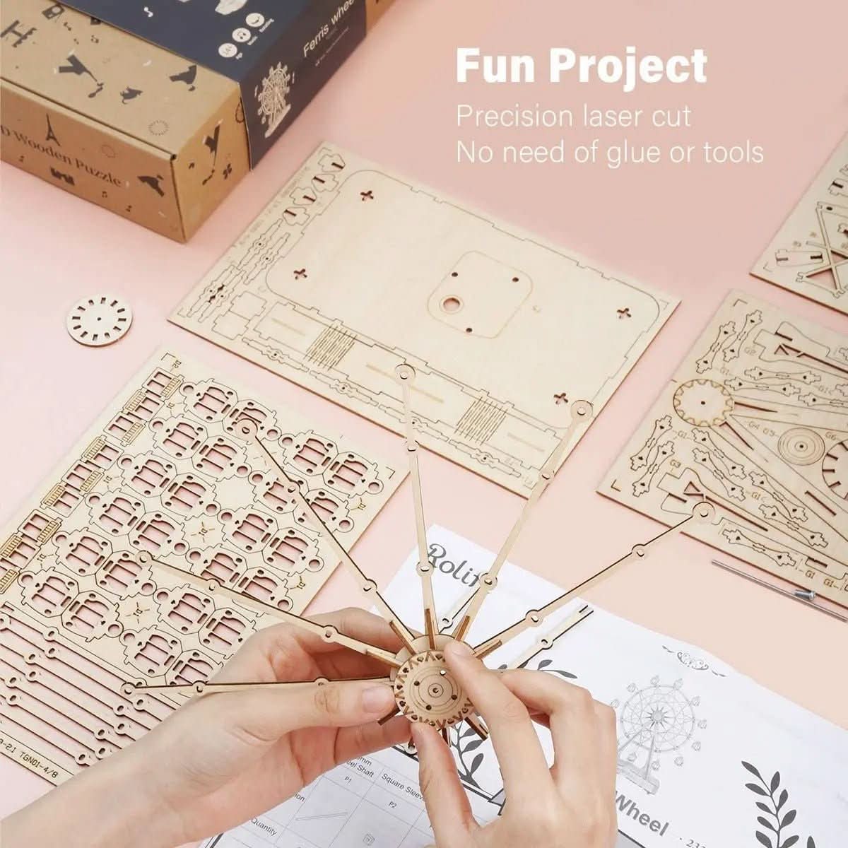 BowLift | 3D wooden model Ferris wheel to build yourself