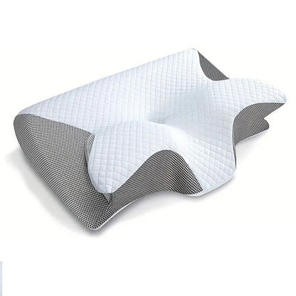 SleepEase Butterfly Memory Foam Pillow – Ergonomic Support for Side and Back Sleepers Bowlift