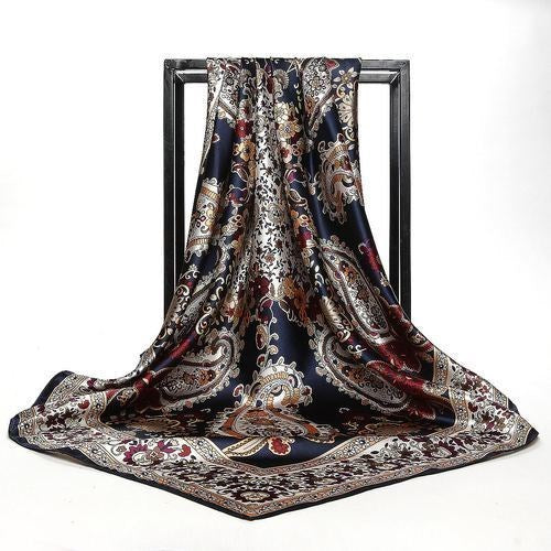 Skanto Skanto | Large Square Scarf Simulated Silk Scarf Versatile Scarf Scarf