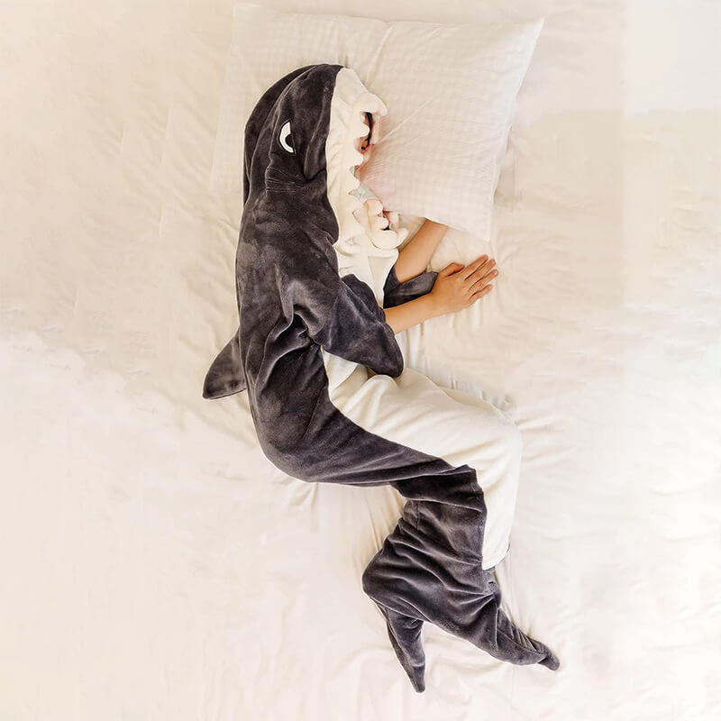 Plush Shark Blanket Hoodie – Comfortable wearable blanket