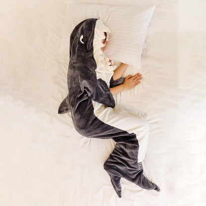 Plush Shark Blanket Hoodie – Comfortable wearable blanket