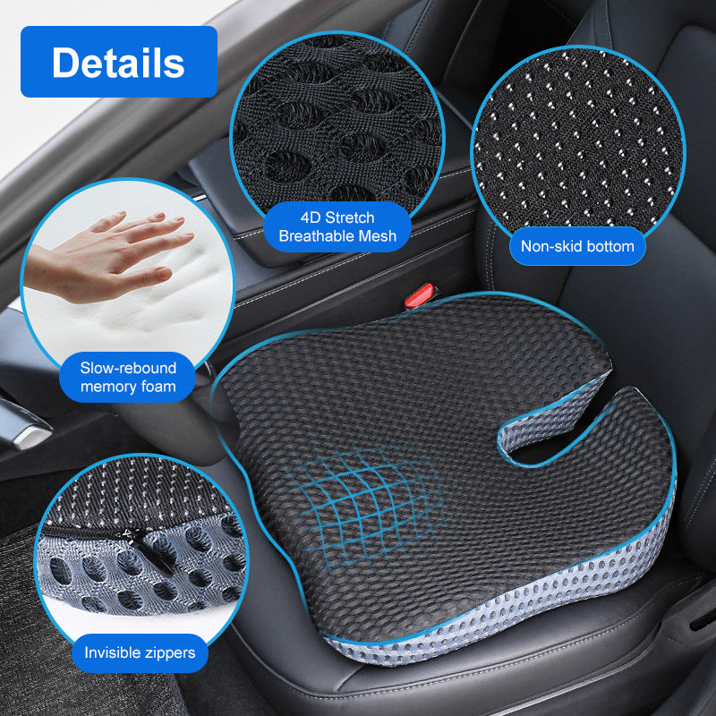 BowLift | Ergonomic Seat Cushion Triacomfort | Triangular Shape with Memory Foam | Breathable & Pressure-Relieving | For Car & Office
