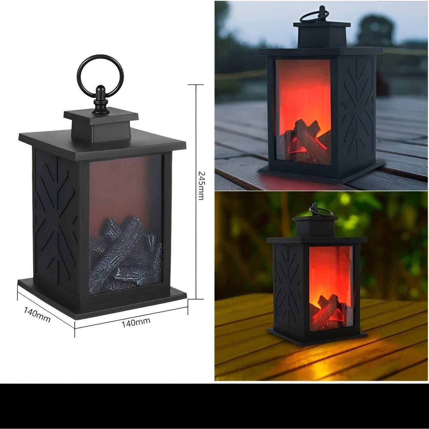 Skanto | RadiantFlame LED Lantern – Realistic Flame Table Lamp for Cozy Atmosphere Lighting