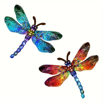 Skanto | 1/2 Pcs Lively Dragonfly Wall Art Made of Metal – Artistic Outdoor Decoration for Gardens, Homes, and Events – Durable, Versatile, and Eye-Catching – A Perfect Gift Idea for Any Occasion