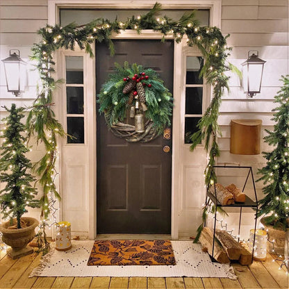 Skanto | Christmas Wreath | Boho Style | Rustic Winter Base with Pinecones and Golden Bells