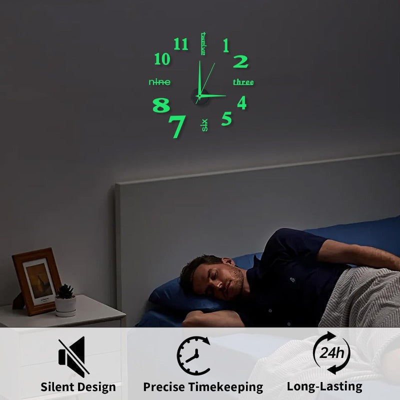 Luminous Frameless 3D Wall Clock Karnz