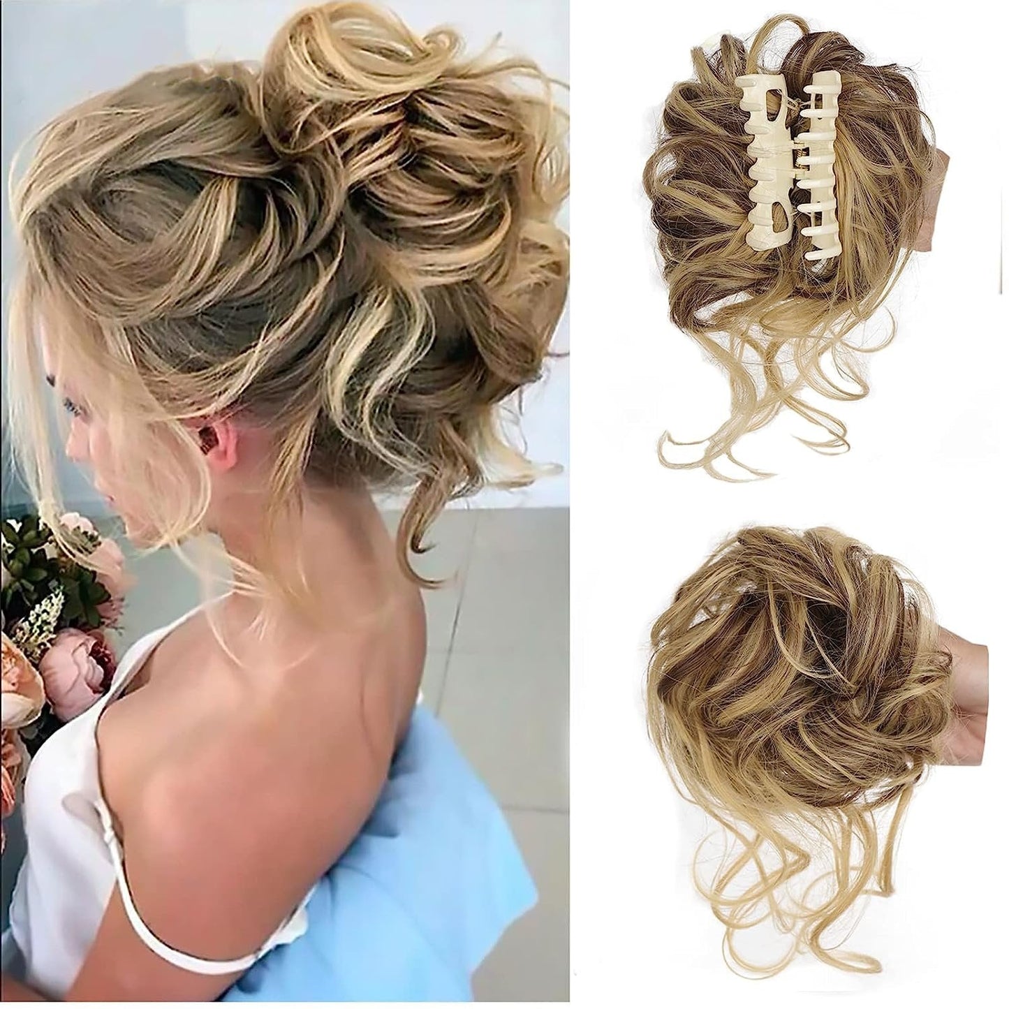 Curly Bun Hair Claw Clips Kalsten