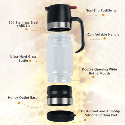 No-Drip Glass Honey Dispenser Bowlift