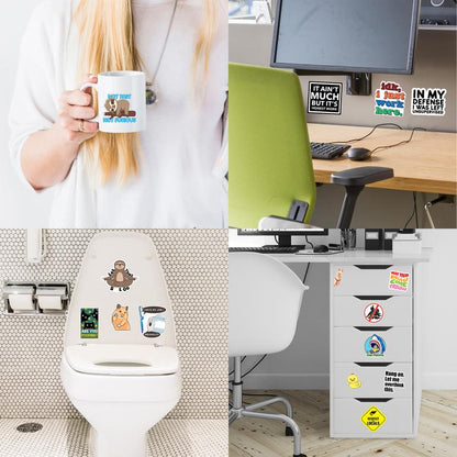 Set with 130 funny quote stickers