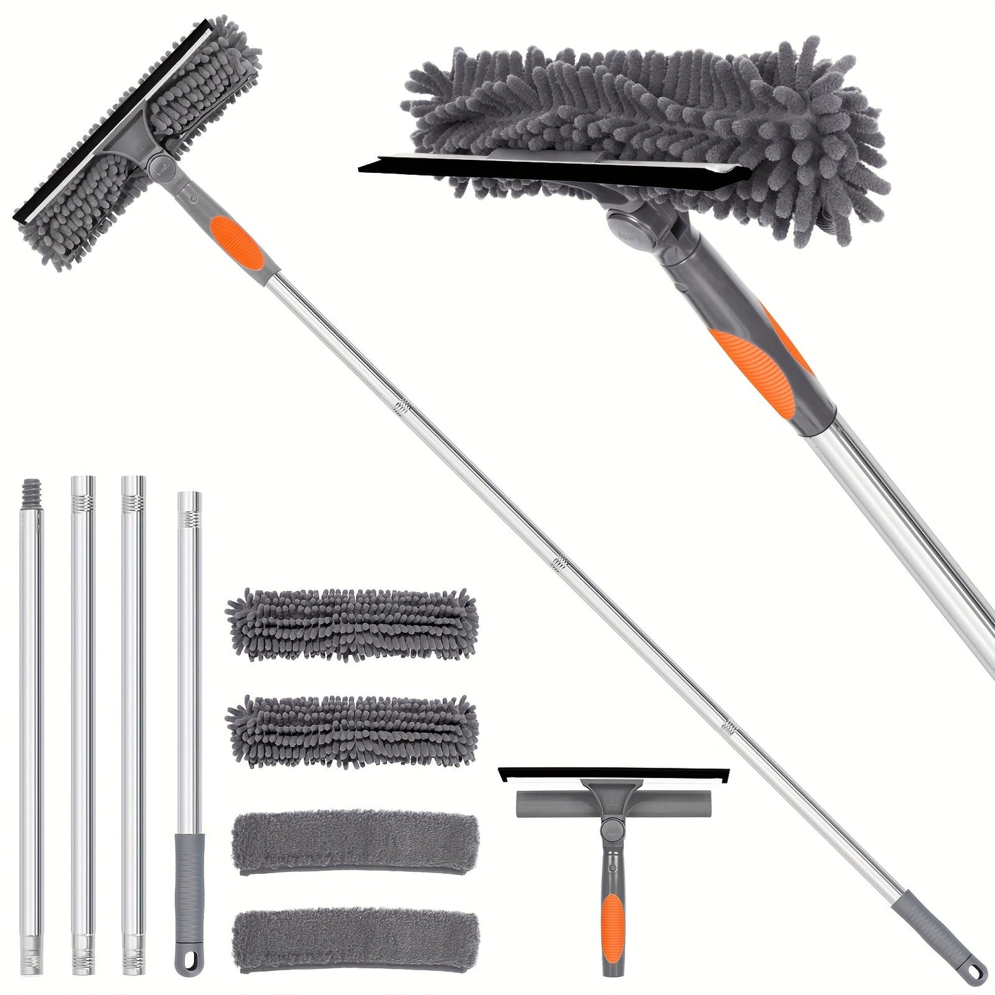 Skanto | Crystal Clear Window Cleaner – Professional 2-in-1 Telescopic Window and Glass Cleaning System