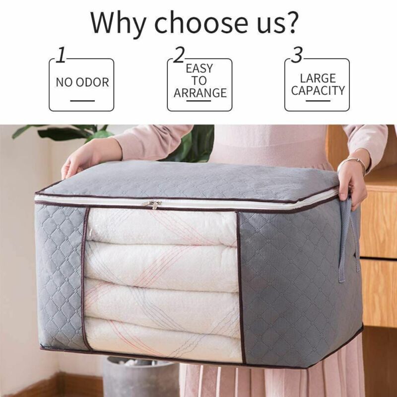 Skanto | Clothes Quilt Blanket Storage Bag Fabric Home Organizer Box Bags Zipper