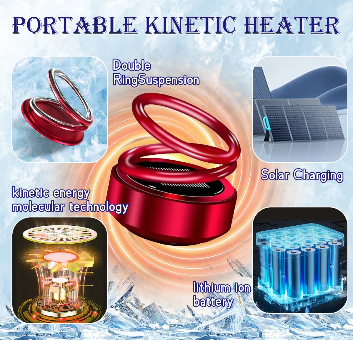 BowLift | Portable Car Heater | Solar Rechargeable De-Icer | Fast Defrost Device for Cars & Homes