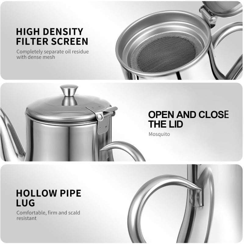 Stainless Steel Oil Strainer Pot Bowlift