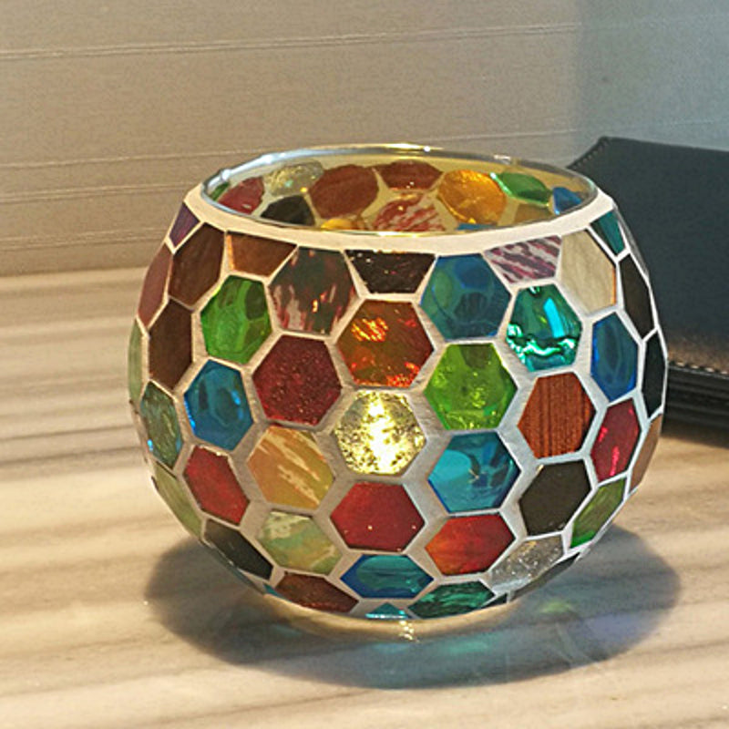 Brehn | European Retro Glass Mosaic Tealight Holder