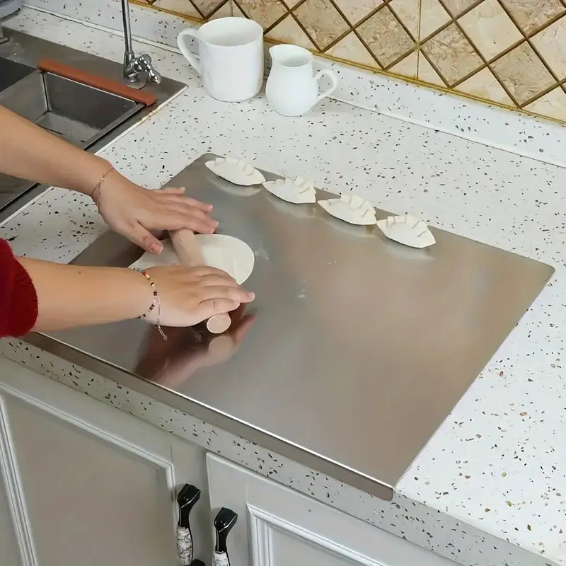 Double-sided stainless steel cutting board – Non-slip & hygienic | Perfect for the kitchen | Karnz