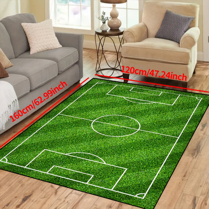 BowLift | SoccerPlay | Non-Slip Washable Rug for Living Room & Bedroom