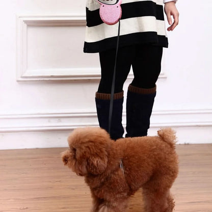 Luxurious, retractable leash with rhinestones for small dogs and cats