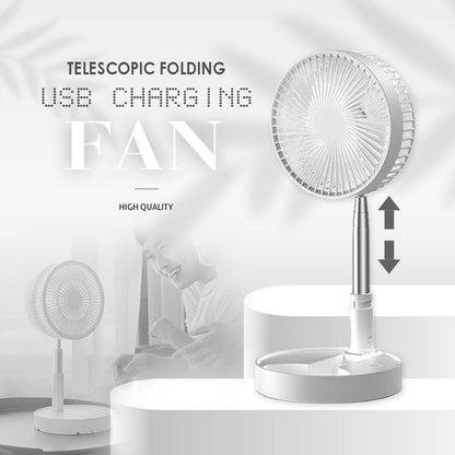 Rechargeable, foldable USB telescopic fan – quiet, 180° adjustable, 4 speed levels, portable ✨ | Karnz
