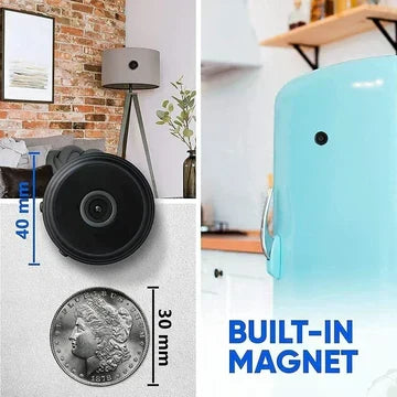 Mini wireless camera with magnetic function, live audio and video monitoring in real-time