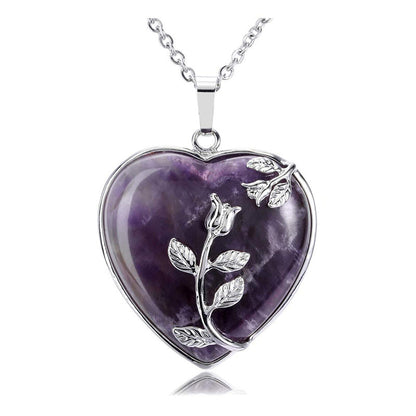 Skanto | Elegant Heart-Shaped Rose Quartz Necklace - Amara