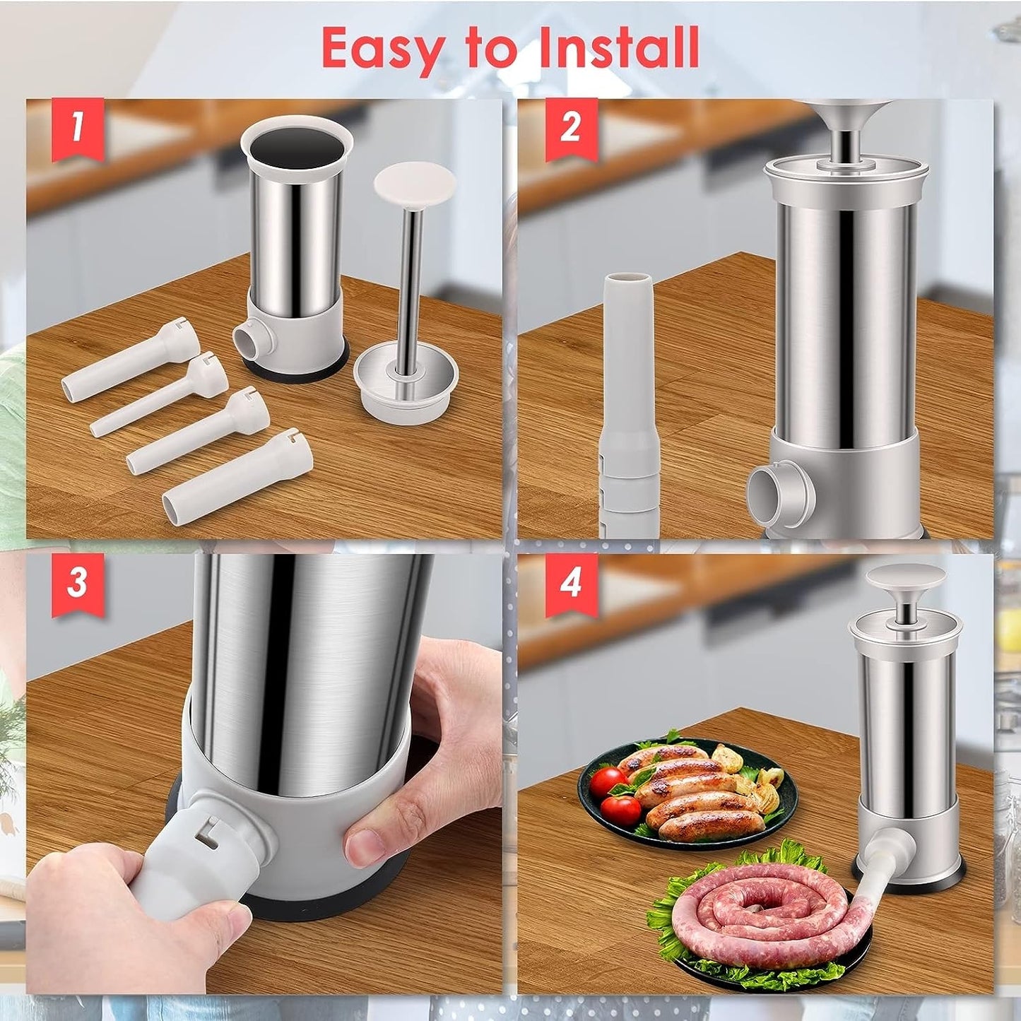 Skanto | Sausage Fillers with 4 Different Sized Filling Pipes