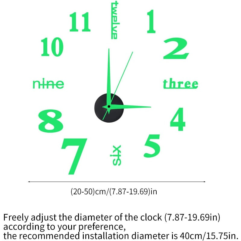 Luminous Frameless 3D Wall Clock Karnz