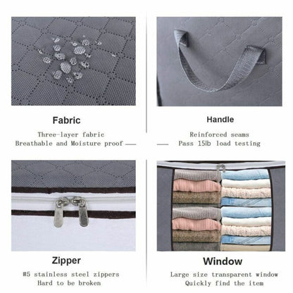 Skanto | Clothes Quilt Blanket Storage Bag Fabric Home Organizer Box Bags Zipper