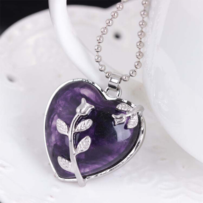 Skanto | Elegant Heart-Shaped Rose Quartz Necklace - Amara
