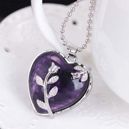Skanto | Elegant Heart-Shaped Rose Quartz Necklace - Amara