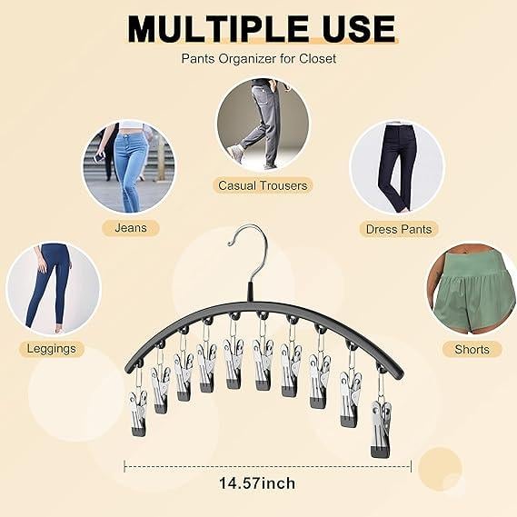 Leggings Organizer Hanger with Rubber Clips | Bowlift