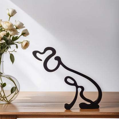 BowLift | Artipaws Abstract Dog Sculpture | Modern Design | High-Quality Art Figure | For Shelf & Table